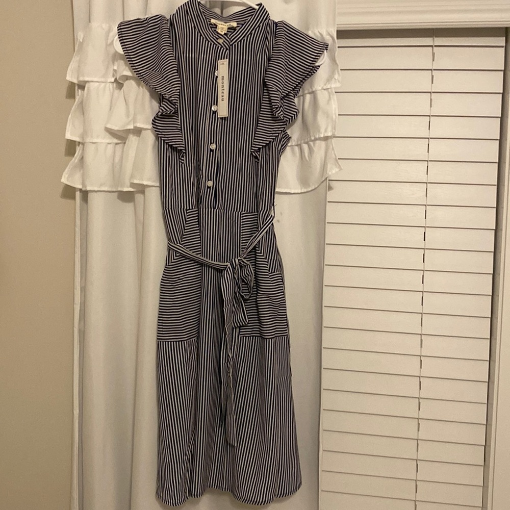 Navy and White Striped dress